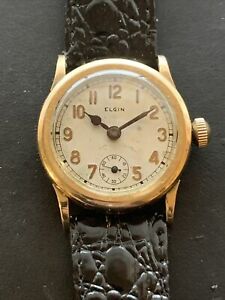 【送料無料】腕時計 ヴィンテージメンズアーリーエルギンレアゴールドトーンケースランニングvintage mens early elgin wrist watch rare gold tone case running