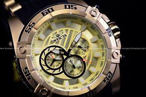 【送料無料】腕時計　インビクタメンズスピードウェイゴールドクロノグラフシリコーンストラップウォッチ invicta mens 52mm speedway gold chronograph silicone strap watch｜hokushin