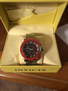 【送料無料】腕時計　メンズインビクタボルトクォーツステンレスレッドベゼル mens invicta 27798 bolt quartz stainless steel 50mm red bezel watch