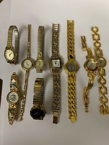 【送料無料】腕時計　ファッションゴールドトーンロットwomen’s fashion gold tone watches lot working