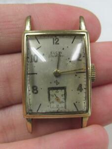 【送料無料】腕時計　エルギンデラックスカーバチュアゴールドフィルドムーブメントケースelgin deluxe curvature 10k gold filled wristwatch movement amp; case ~ 16g887