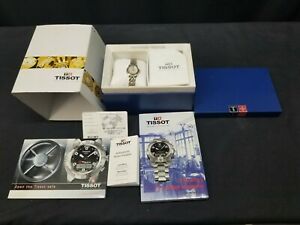 【貨物輸送無料】ウオッチ ティソウーマンズトーンマザーオブパールウォッチインボックスペーパーズtissot womens two toned mother of pearl c218  318c watch インチ box amp; papers  book