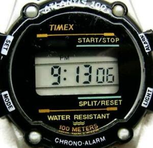 【貨物輸送無料】ウオッチ ヴィントタイムスステンレスクロノアラームバットデジタルvint timex atlantis 100 men stainless steel chronoalarm  batt digital watch