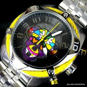 【貨物輸送無料】ウオッチ インビクタブリットボルトスカルシルバートーンステンレスクロノグラフウォッチinvicta britto bolt skull silver tone stainless steel chronograph 47粍 watch