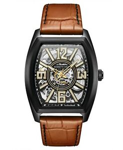 【貨物輸送無料】ウオッチ ケネスコールメンズオートマティックブラウンレザーストラップウォッチkenneth cole キロサイクル51083004 mens automatic brown genuine leather strap watch 405粍