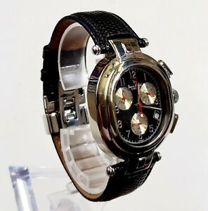 【貨物輸送無料】ウオッチ ユニークスイスクロノグラフボックスルシアンrare,unique mens swiss chronograph watch lucien piccard 26487bkno インチ box