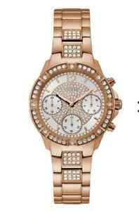 【送料無料】腕時計　ローズゴールドトーンホワイトウォッチguess womens rose goldtone and white watch｜hokushin 29,985円