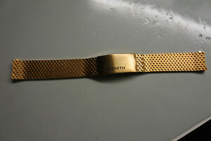 【送料無料】腕時計 ヴィンテージメッシュレッドゴールドブレスレットvintage zenith mesh red gold bracelet 18mm|hokushin