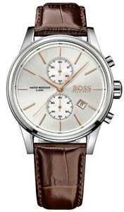 【送料無料】腕時計　ヒューゴボスブラウンレザーストラップメンズクロノグラフウォッチhugo boss hb1513280 jet 41mm brown leather strap mens chronograph watch