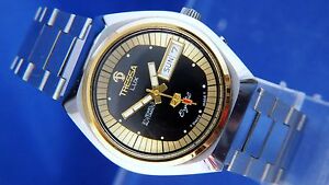 【貨物輸送無料】ウオッチ ヴィンテージレトロスイストレッサラックスクリスタルvintage retro swiss tressa lux crystal automatic watch 1970s nos cal as 5206