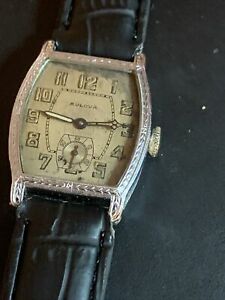 【貨物輸送無料】ウオッチ ヴィンテージメンズデコブローバヒンジドケースサービスvintage mens deco bulova 15j 10an 14k gf hinged case serviced running