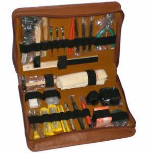 【貨物輸送無料】ウオッチ ツールセットレザーケースgroses uhrenwerkzeugset exquisite mit braunem pulederetui