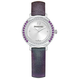 【貨物輸送無料】ウオッチ スワロフスキーミニレディパープルレザーウォッチswarovski 5344646 playful mini lady purple leather watch