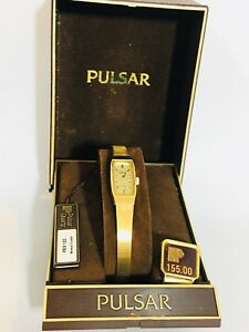 【貨物輸送無料】ウオッチ ヴィンテージパルサーレディースゴールドトーンクォーツvintage pulsar womens gold tone quartz wrist watch  nospex122