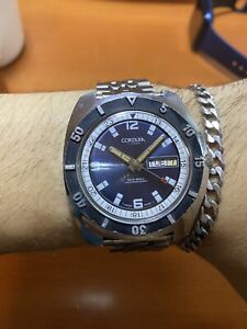【貨物輸送無料】ウォッチ ヴィンテージスイスコーデュラカモメダイバーウォッチbeautiful vintage swiss cordura 17 jewels self winding seagull diver watch