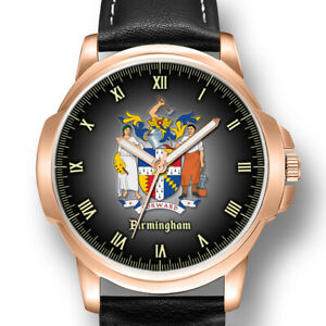 【貨物輸送無料】ウオッチ バーミンガムシティコートオブアームズイングランドメンズクリスマスプレゼントbirmingham city coat of arms england mens wrist watch christmas gift engraved