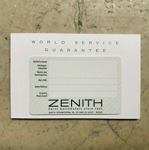 【貨物輸送無料】ウォッチ ゼニスカードセットグアランテグアランティーブランクzenith warranty card set guarante certificate guarantie blank  warranty booklet