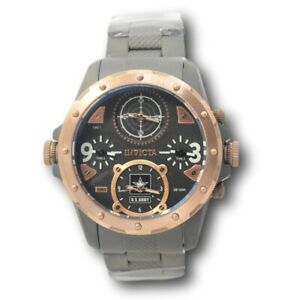 【送料無料】腕時計 インビクタアメリカチタンローズゴールドタイムゾーンクォーツウォッチinvicta us army mens 50mm titanium rose gold 4time zones quartz watch 31972