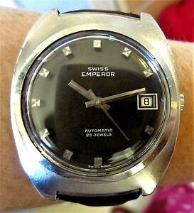 【貨物輸送無料】ウォッチ ゲンツスイススイスサービスgents 1970s swiss ss swiss emperor 25j automatic date watch eta 2789 serviced
