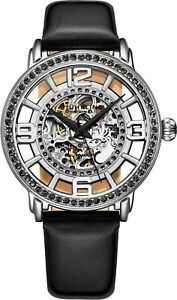 【貨物輸送無料】ウオッチ スチュリングスケルトンドレスレザーウォッチstuhrling womens  3941 automatic self wind 38粍 skeleton dress leather watch