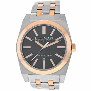 【送料無料】腕時計　ニューロマンステルスチタンローズゴールドトーンメンズクォーツ locman stealth titanium rose gold tone ref 201 mens quartz 43mm watch