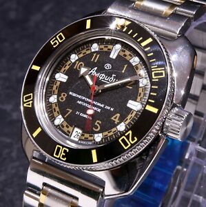【送料無料】腕時計　ボストークアンフィビアカスタムロシアダイブウォッチvostok amphibia custom russian auto dive watch, , boxed, uk seller