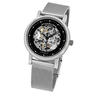 【貨物輸送無料】ウオッチ スチュリングオリジナルスケルトンメッシュブレスレットシルベウォッチstuhrling original womens automatic skeleton mesh bracelet silve watch 832l02