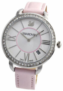 【貨物輸送無料】ウオッチ スワロフスキーアイラデイローズピンクレザーストラップクリスタルウォッチ womens swarovski aila day rose pink leather strap crystal watch gift
