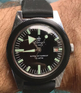 【貨物輸送無料】ウオッチ ヴィンテージダイバーリンスメカニコスキンダイバーオロロギウモvintage diver lings 10気圧 meccanico skin diver  orologio uomo 36粍