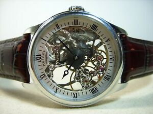【送料無料】腕時計　ロータリービッグモントルスクレットメカニークスケルトンウォッチrotary grosse montre squelette mecanique tbe skeleton watch 42mm｜hokushin