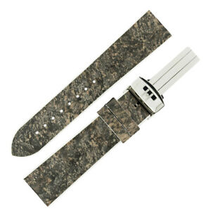 【送料無料】腕時計 ディアストーンスプリットシェールラバーウォッチストラップグレーホワイトhirsch stone split shale amp; rubber waterproof watch strap amp; clasp in grey amp; whi