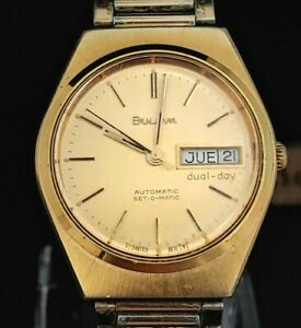【送料無料】腕時計　ヴィンテージブローバセットマチックデュアルデイメンズワトックstunning vintage 1978 bulova automatic setomatic dual day automatic mens watc｜hokushin