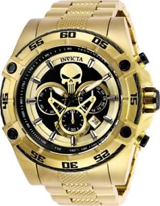 【送料無料】腕時計　インビクタメンズマーベルパニッシャークロノゴールドメッキウォッチinvicta mens 52mm limited edition marvel punisher chrono 18k gold plated watch