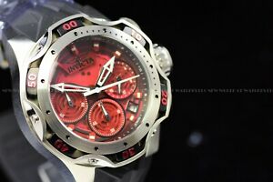 【送料無料】腕時計　インビクタレディースクォーツクロノブラッドレッドシルバーシリコンストラップウォッチinvicta womens 44mm venom quartz chrono blood red silver silicone strap watch