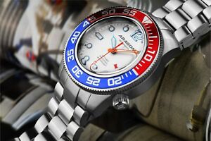 【送料無料】腕時計　アラゴンダイブマスターaragon a336wht divemaster 3 automatic 50mm｜hokushin