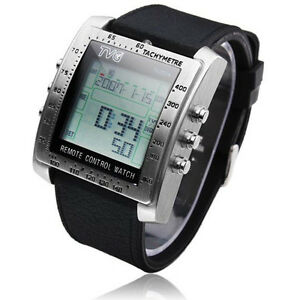 【送料無料】腕時計　テレビリモートコントロールウォッチステンレススチールデジタルtvdvd remote control watch stainless steel multifunction digital