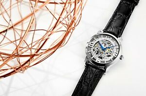 【送料無料】腕時計　スチュリングオリジナルメンズクラシックスケルトンストラップウォッチstuhrling original mens classic automatic skeleton strap watch 165b331554｜hokushin