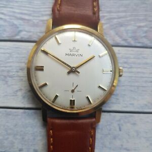【送料無料】腕時計　ヴィンテージマービンゴールドメッキメンズvintage marvin gold plated mens wristwatch
