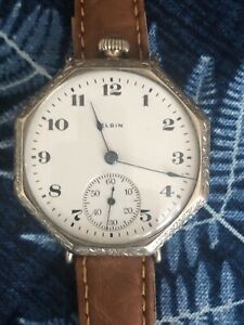 【送料無料】腕時計　アメージングエルギントレンチウォッチamazing octagonal 100 year old 1920 elgin trench watch running well｜hokushin 53,980円