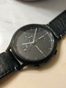 【送料無料】腕時計　リリエンタールベルリンクロノグラフオールブラックレザー｜hokushin