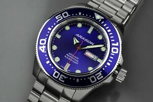 【送料無料】腕時計　アラゴンダイブマスターaragon a064blu divemaster nh36a 45mm｜hokushin 35,087円