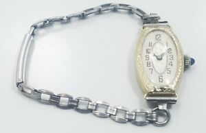 【送料無料】腕時計　ヴィンテージアールデコホワイトゴールドエクセルローレディースbeautiful vintage art deco 20k white gold exellow ladies wrist watch｜hokushin
