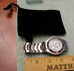 【送料無料】腕時計　ヴィンテージルシアンピカールスケルトンアナログクロノグラフメタルリンクvintage lucien piccard skeleton analog cronograph wrist watch w metal link｜hokushin 53,980円