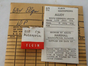 全国宅配無料 腕時計 ヴィンテージエルギングレードメインスプリングパートvintage Nos Elgin Grade 634 Wrist Watch Mainspring Part 258 人気絶頂 Elearning Expanditaliagroup It