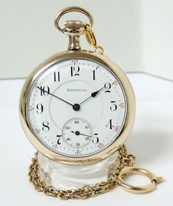 【送料無料】腕時計　イリノイバーリントンパートゴールドオリジナルケースサービス1916 illinois burlington 19 jewels, part gold original case, recently serviced｜hokushin