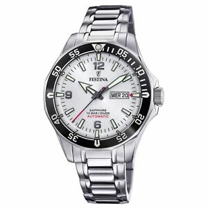 【送料無料】腕時計　フェスティナメンズシルバートーンfestina f204781 mens silver tone automatic wristwatch