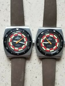 【送料無料】腕時計　レアロットドモントルヴィンテージドロンジェネルコrare lot de 2 montres vintage de plongee nelco nos nad