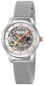 【送料無料】腕時計　フェスティナスケルトンスチールメッシュウォッチfestina womens automatic skeleton steel mesh f205381 watch 9