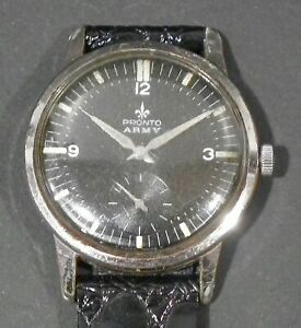 【送料無料】腕時計 ヴィンテージプロントステンレスscarce vintage pronto army stainless steel wristwatch manual wind|hokushin