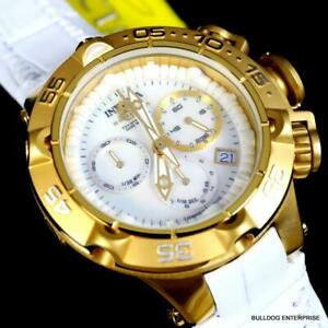 【送料無料】腕時計　レディズインビクタスバクアノマスイスメイドクロノゴールドメッキホワイトレザーladys invicta subaqua noma v swiss made chrono gold plated white mop leather｜hokushin 43,788円